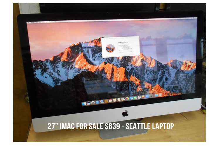 2009 27" IMac For Sale - MacBook Repair Seattle